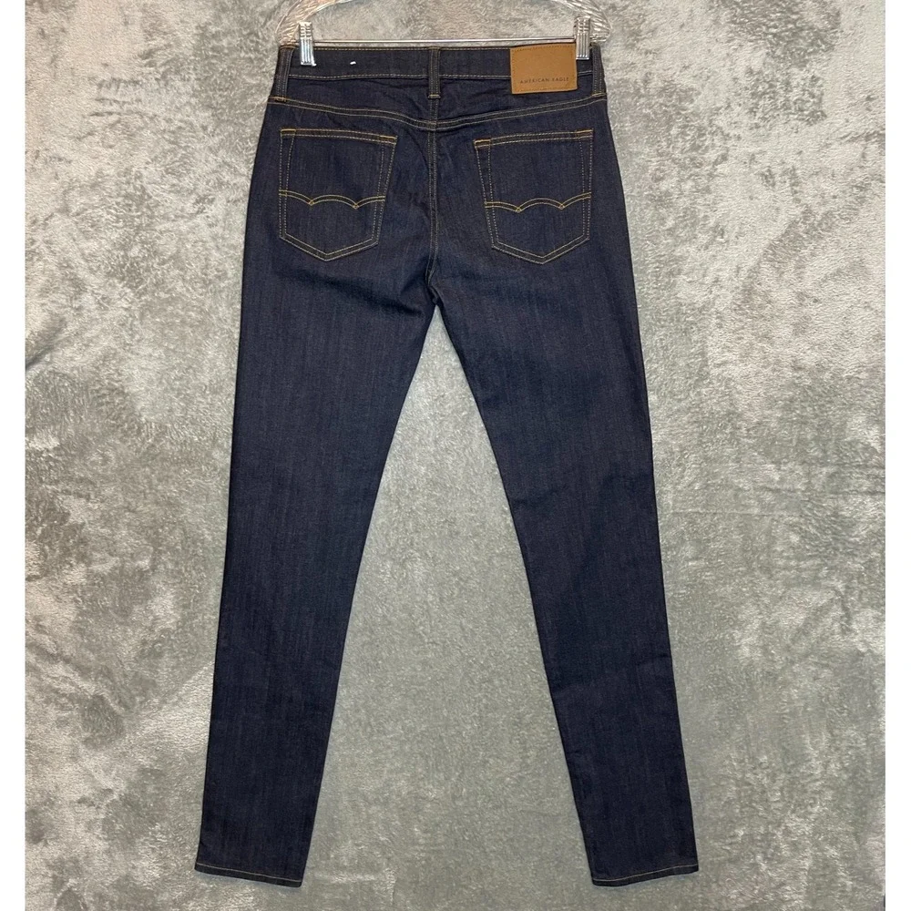 American Eagle Men 32x36 Preppy City Low Rise Skinny Indigo Wash Stretch Jean